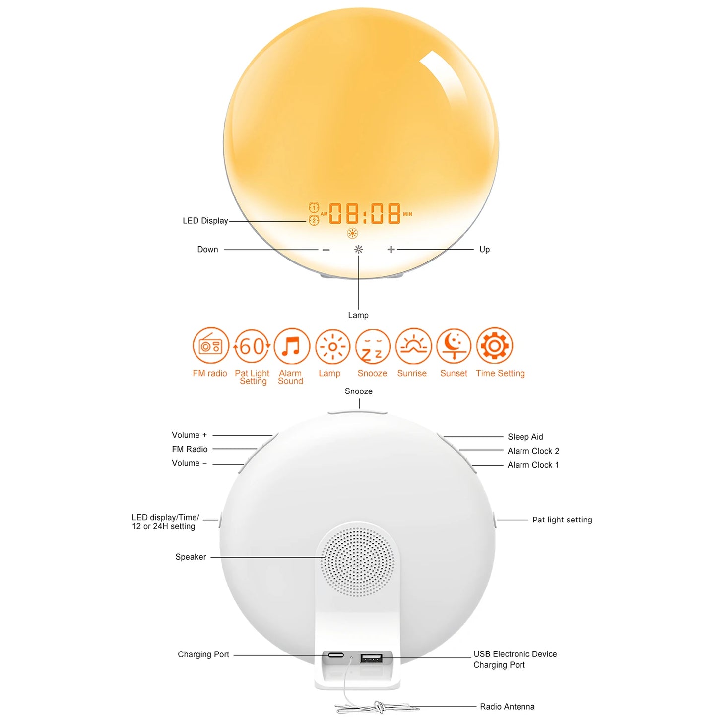 SleepMaxxer Sunrise Alarm Clock — Wake Up Light with Sunset Simulation